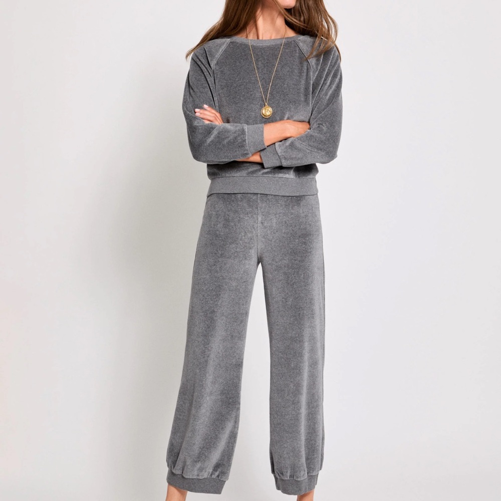 Suzi Kondi Tosk Harem Pants in Velour, Heather Charcoal XL